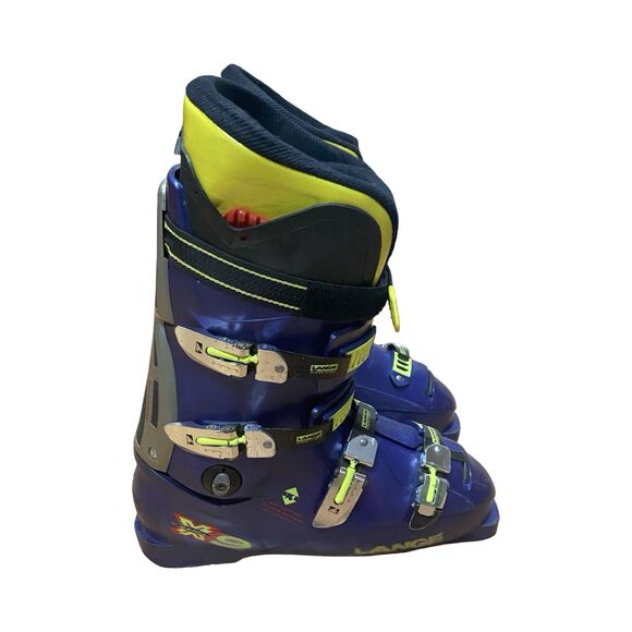 LANGE X9 ZERO Downhill Ski Boots Alpine Men’s Size 12 Blue Yellow 340mm *READ main image 4